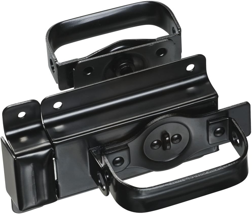 National Hardware Swinging Door Latch, Heavy Duty Steel, Black