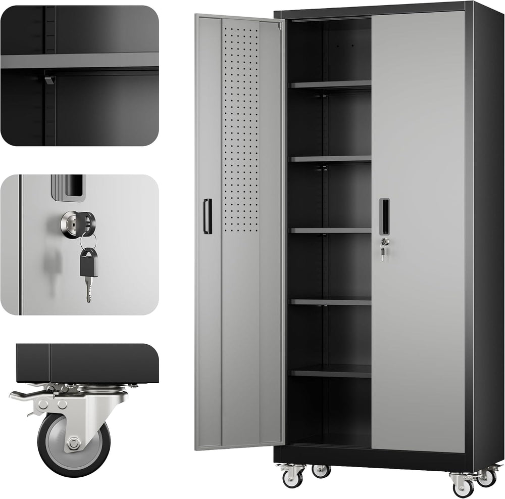 Upgrade 71H''*32''W*16''D Metal Garage Storage Cabine...