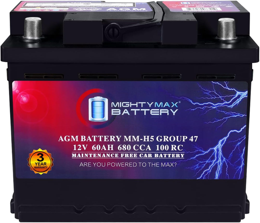 Mighty Max Battery MM-H5 Start and Stop Car BCI Group Size 47 12V 60 AH