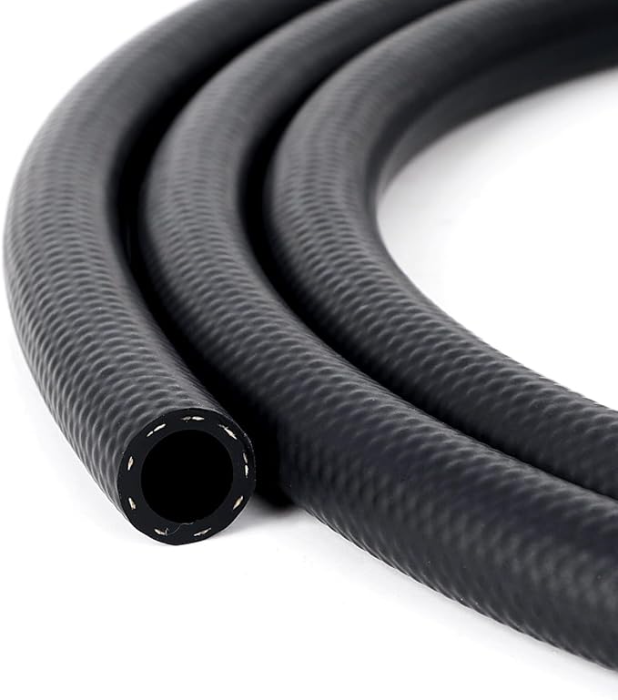 LokoCar Rubber Fuel Hose Line Push Lock 1/4" ID SAE 30R7 NBR 25ft 300PSI...