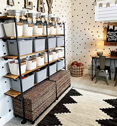 Industrial Retro Wall Mount Iron Pipe Shelf,DIY Open Bookshelf,Hung Bracket,H...