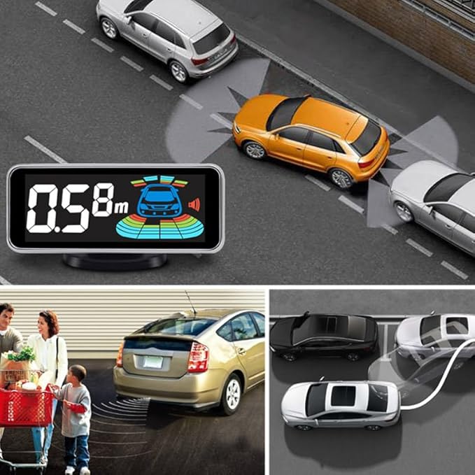 Car 8 Parking Sensors Kit Assist System Reverse Front and Rear Reverse Radar
