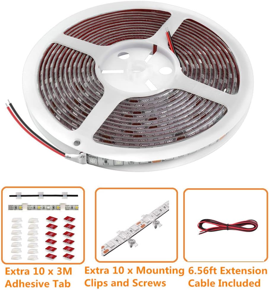LED Boat Strip Lights, 32.8FT White Marine Pontoon Led Lights, Waterproof