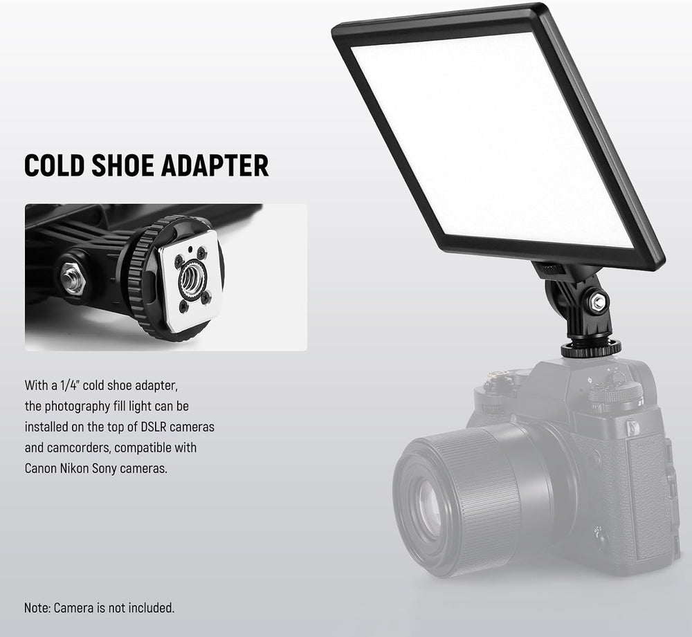 NEEWER NL-116AI 9" LED Video Light Panel, Camera Lighting with Desk Tripod