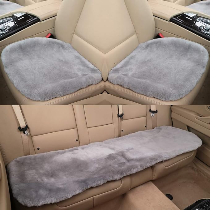 Fluffy Genuine Sheepskin Car Back Seat Cover