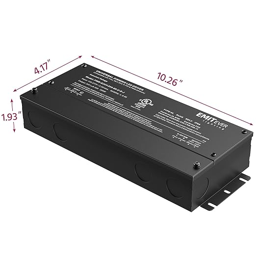 EMITEVER Dimmable Led Driver, 200W AC 110V-277V to DC 24V Transformer, 5-in-1