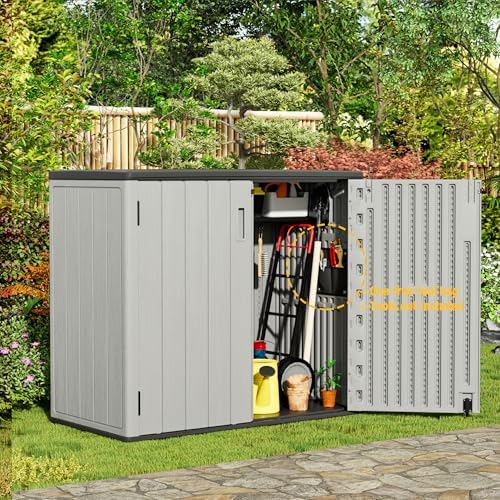 Mrosaa Large Outdoor Storage Box,Resin Sheds&Outdoor Storage Waterproof/L...