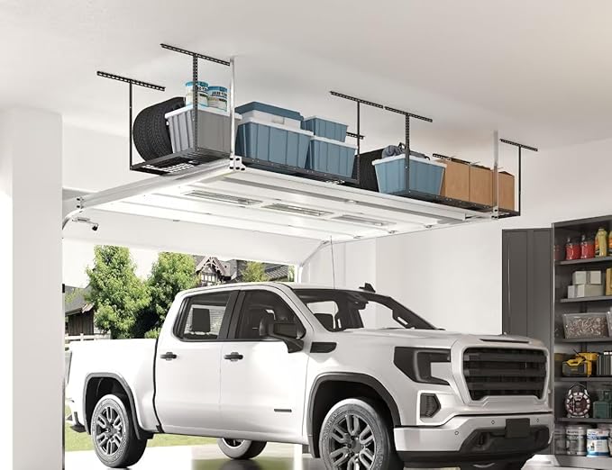 FLEXIMOUNTS 3x6 Overhead Garage Storage Adjustable Ceiling Rack 72" Leng...