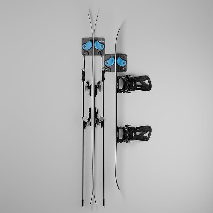 Ultimate Ski & Snowboard Wall Rack | Secure, Non-Slip Storage | Fits Any