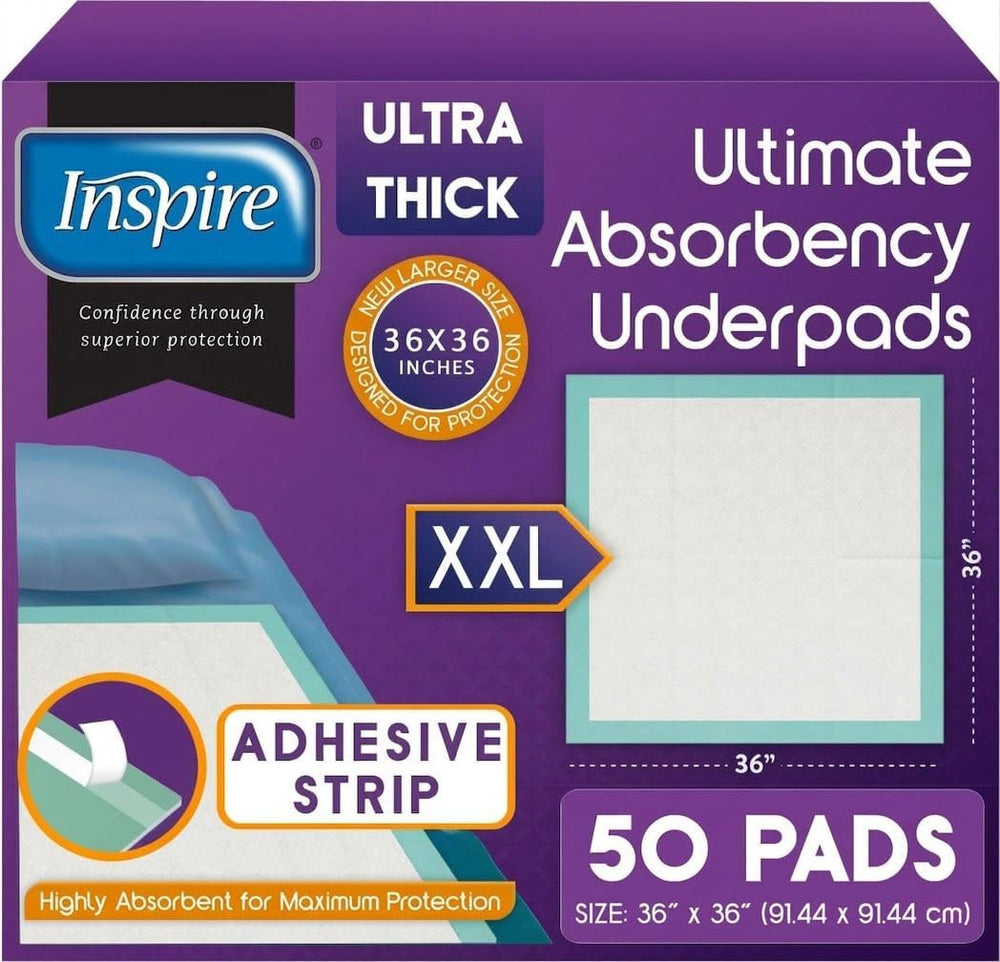 Inspire Super and Ultra Absorbent Disposable Bed Pads (36" X 36" Pa...