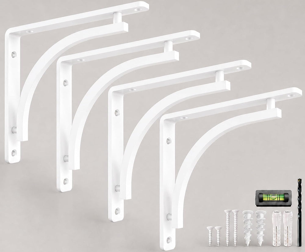 Classic White Heavy Duty Shelf Brackets 8 inch by Balin Designs – L Bracket, ...
