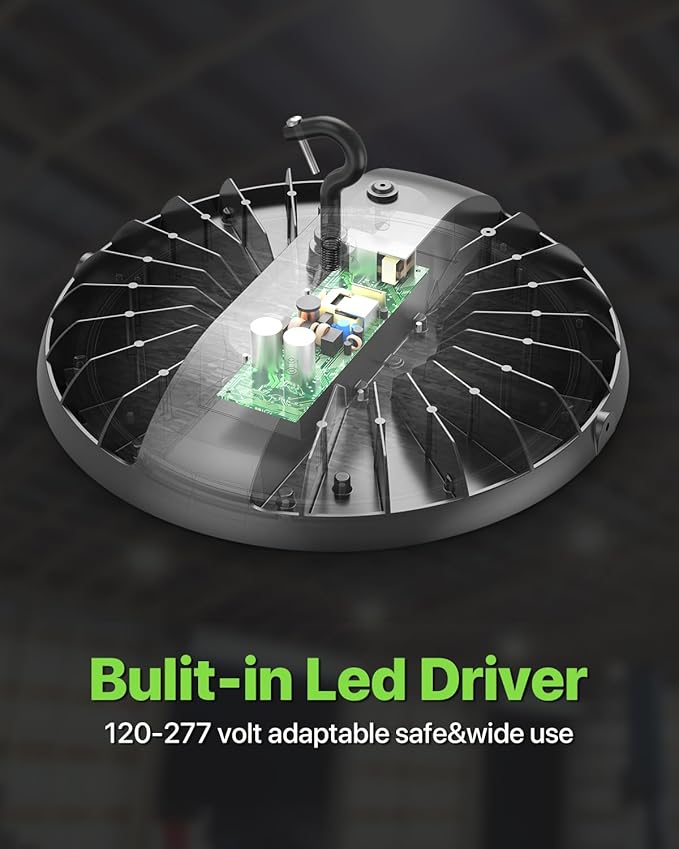 150W UFO LED High Bay Light 6-Pack 150LM/W 22, 500LM High Bay Led Shop Lights