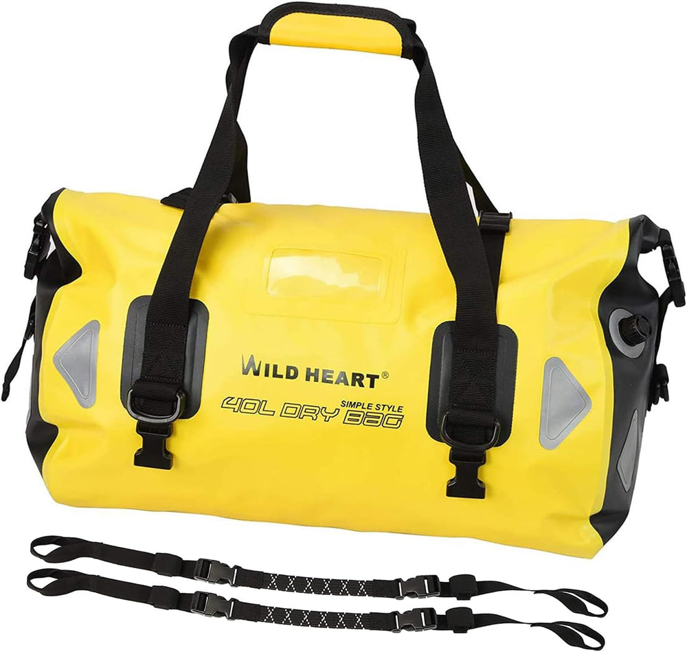 WILD HEART Waterproof Motorcycle Duffel Dry Bag, Yellow, 100L