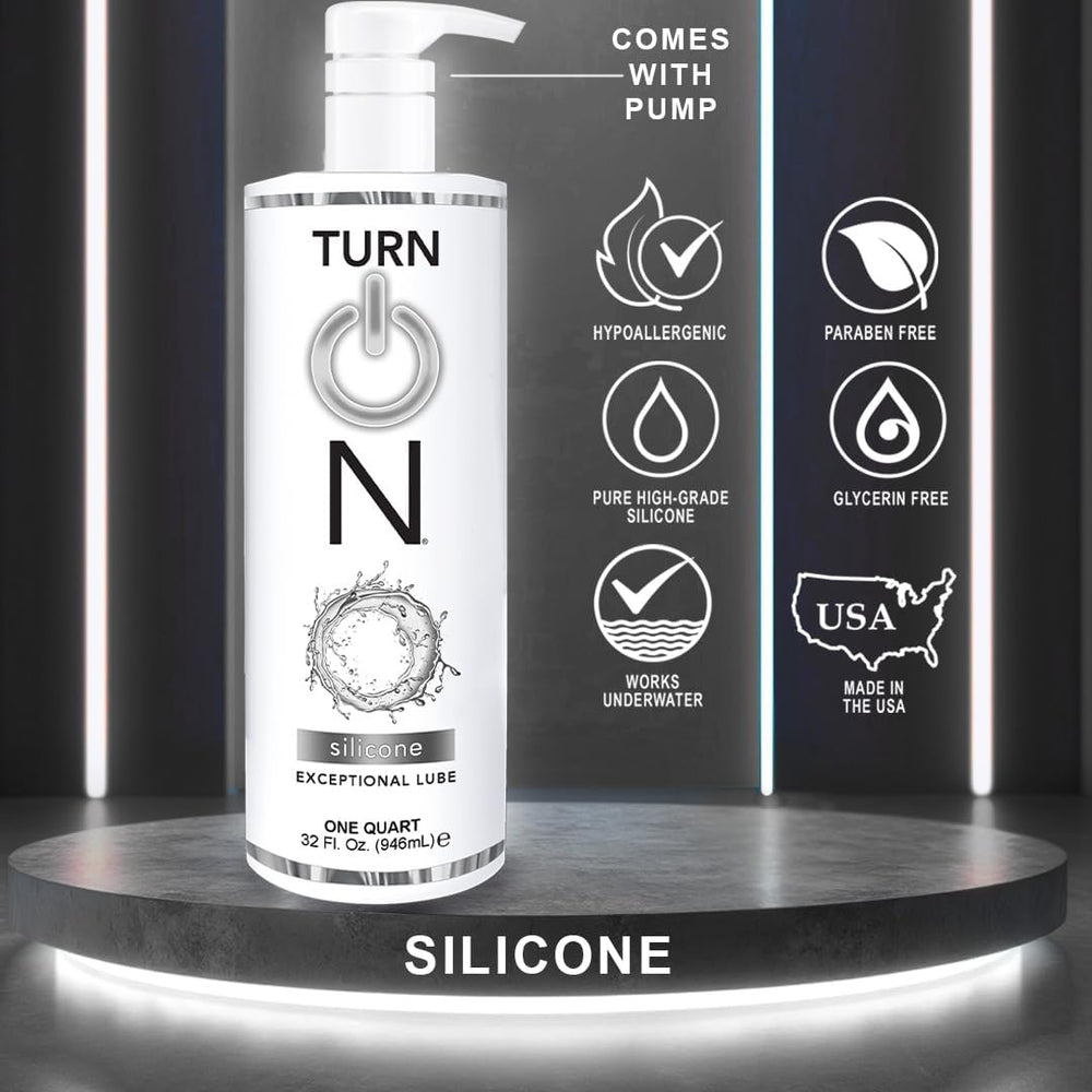 Turn On Silicone-Based Premium Lube, Long Lasting & Silky Smooth, 32 Fl Oz