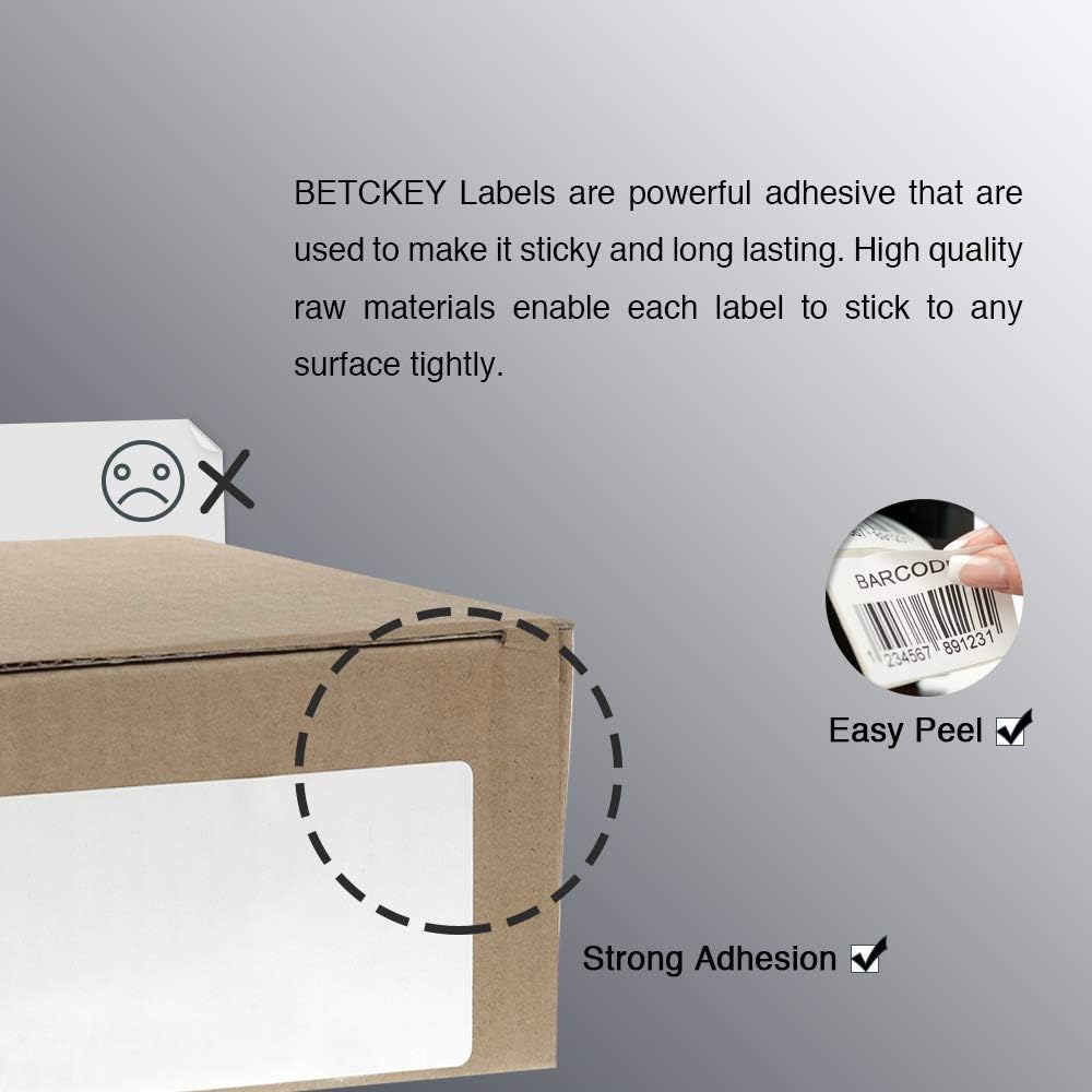 BETCKEY - 1" x 0.5" (25 mm x 13 mm) Thermal Labels, [10 Roll/24300 ...