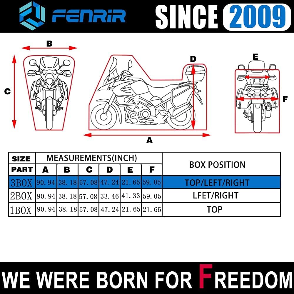 FENRIR 420D 90" INCH Motorcycle Cover Waterproof Outdoor Storage Compati...