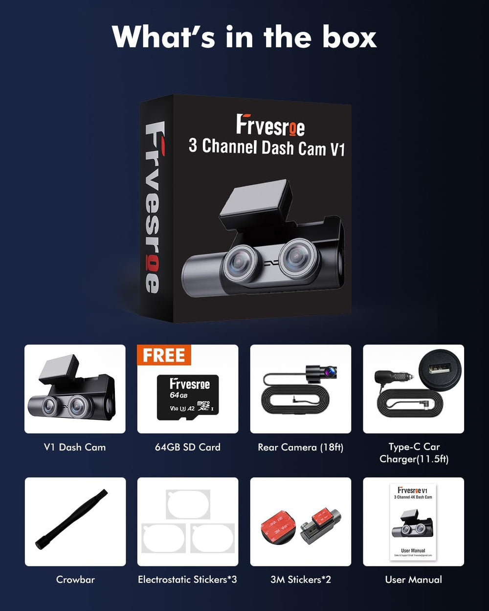 4K Dash Cam Front Rear Inside, 3 Channel Dashcam with WiFi 6 & GPS