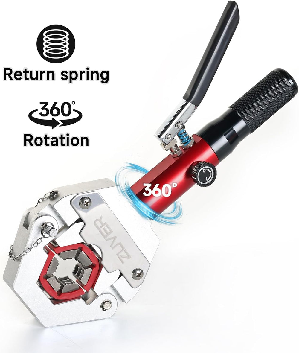 Hydraulic AC Hose Crimper Kit with Pipe Cutter and 7 Dies- Handheld 71500 Hyd...