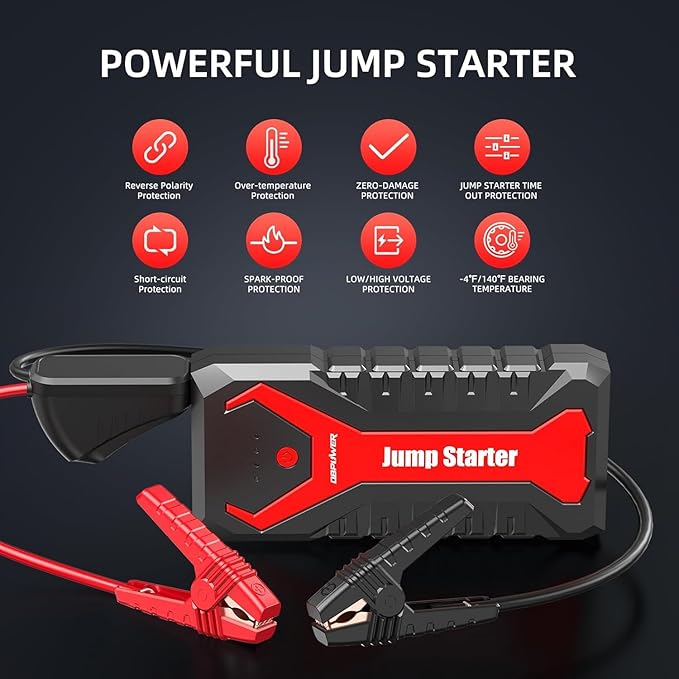 DBPOWER 3000A/80.66Wh Portable Car Jump Starter 12V Auto Lithium-Ion Battery