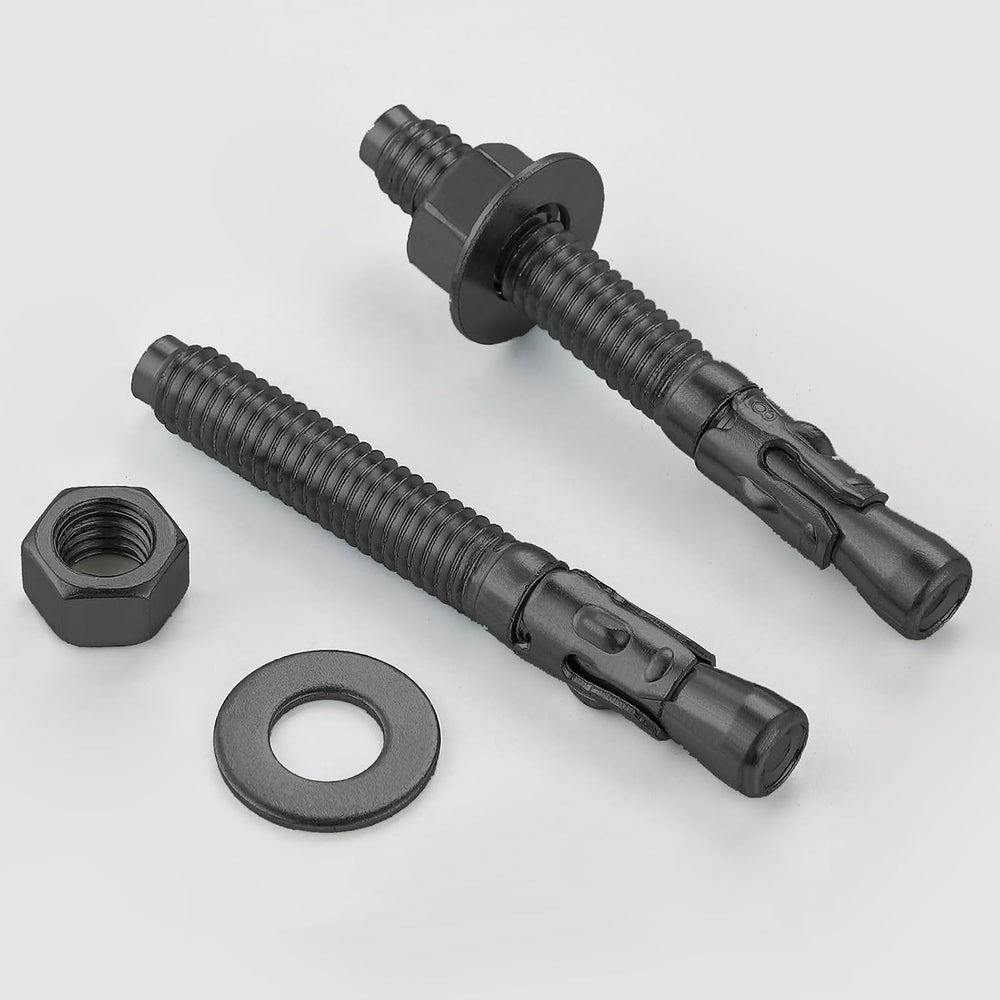 Wensilon 100Pcs 5/16x3 Inch Standard Fasteners for Heavy-Duty Black Wedge Anc...