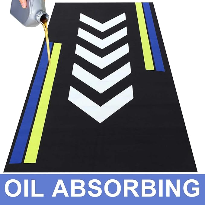 Motorcycle Mat 78 x 31 Inch Garage Floor Rug Washable Parking Mats