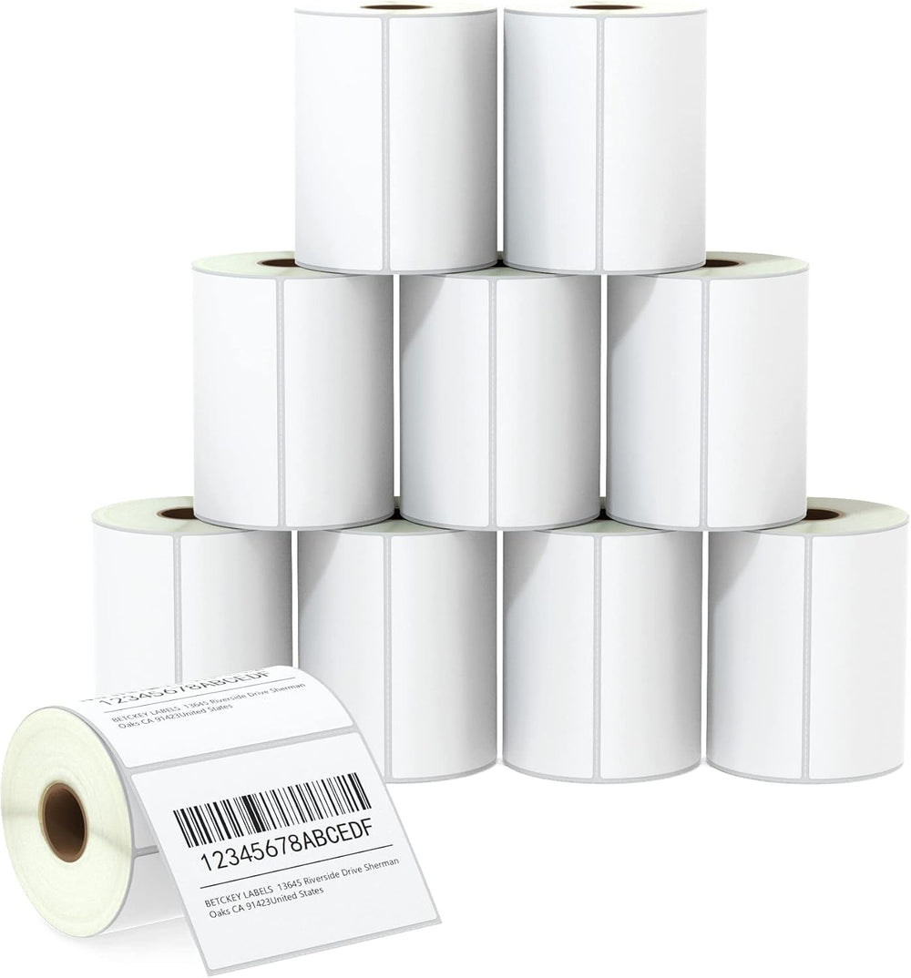 BETCKEY - 4" x 3" (102 mm x 76 mm) Thermal Labels, [10 Roll/5000 La...