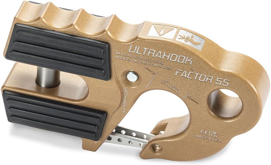 Factor 55 00250-92 Ultrahook Winch Hook Closed System Shackle Max Load 16,000...