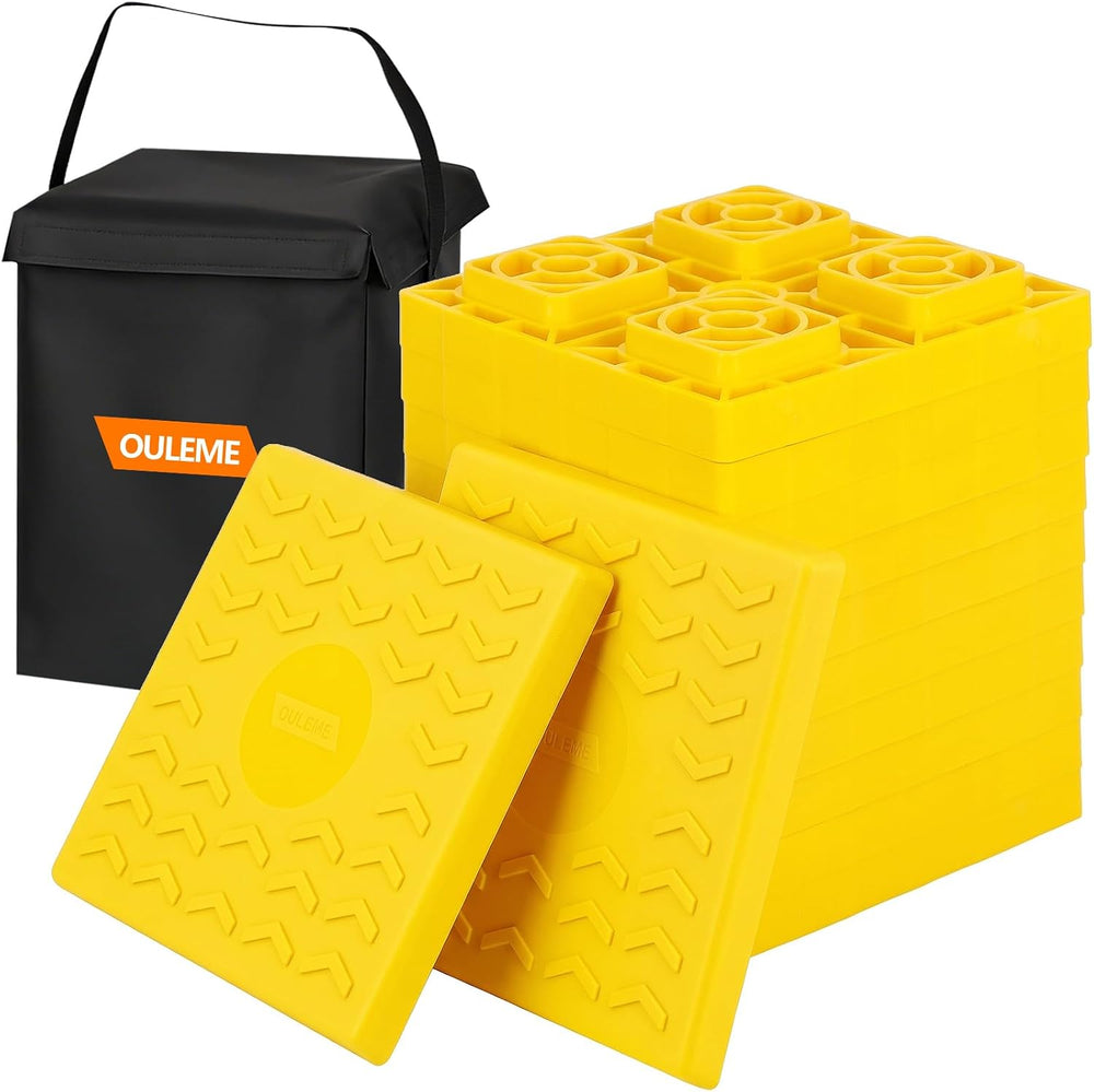 OULEME 12 Pack RV Leveling Blocks, Stackable Jack Blocks, Interlocking Leveli...