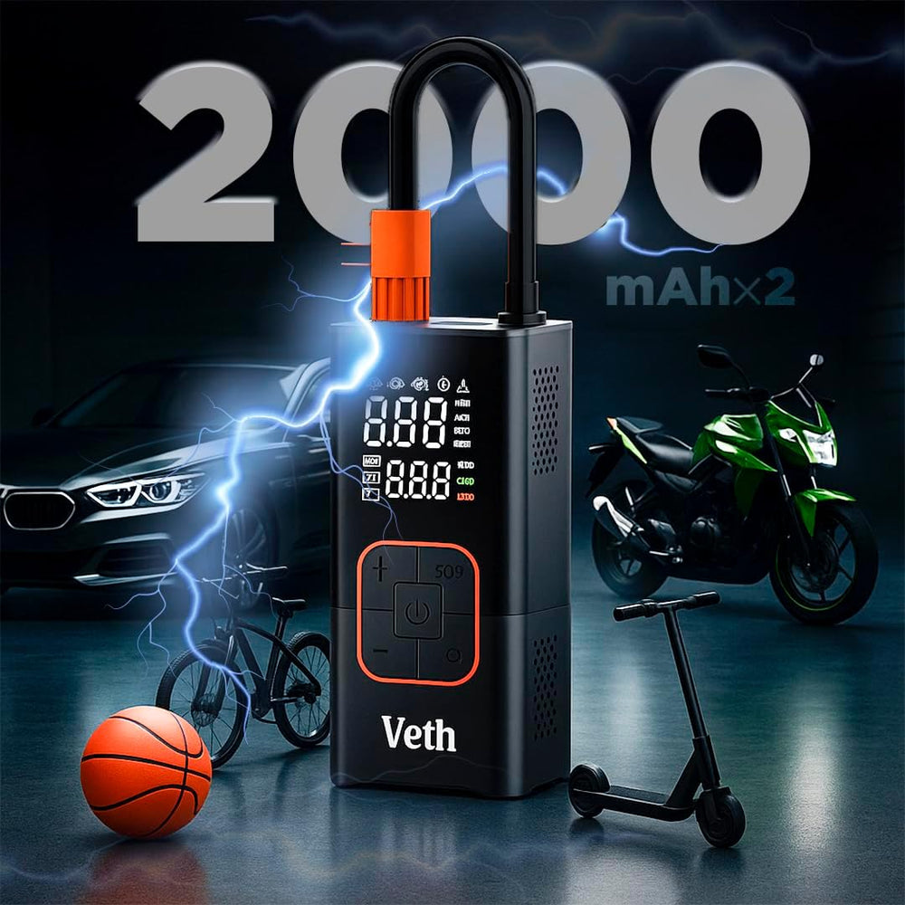VT06 Portable Tire Inflator, 150 PSI Cordless Air Pump