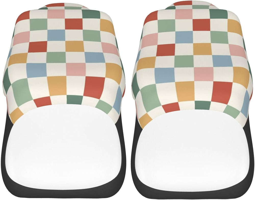 Rainbow Checkerboard Retro Car Seat Covers Universal 2 Pcs Auto Front Seat Co...