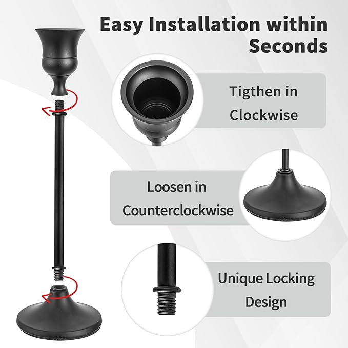 CHILL RECIPE Black Candlestick Holder Tall Taper Candle Holder for Home Decor...