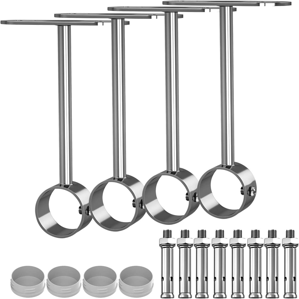 Stainless Steel Curtain Rod Brackets - 32mm / 1-1/4" Ceiling-Mount with ...