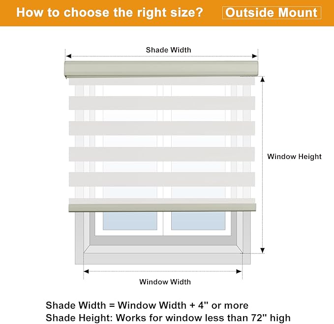 Persilux Cordless Zebra Blinds for Indoor Windows, Free-Stop Zebra Blinds