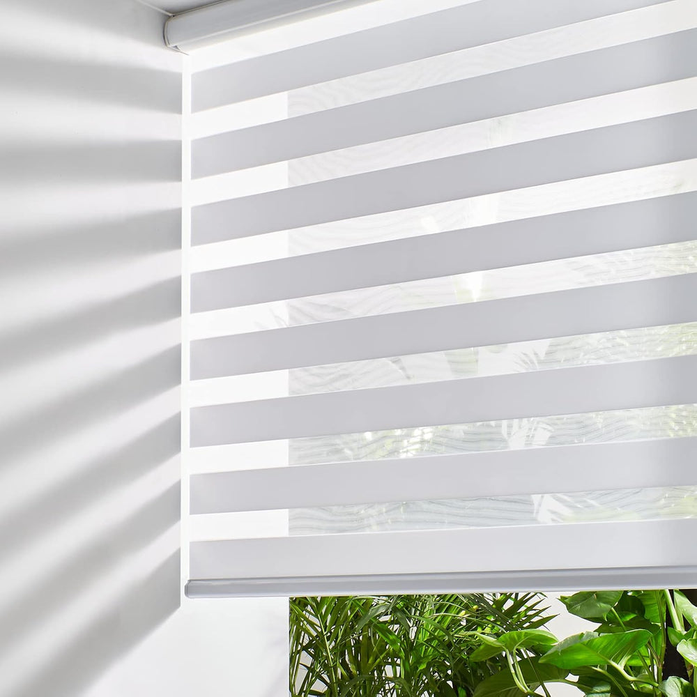 Persilux Cordless Zebra Blinds for Windows Free-Stop Roller Shades Dual Layer