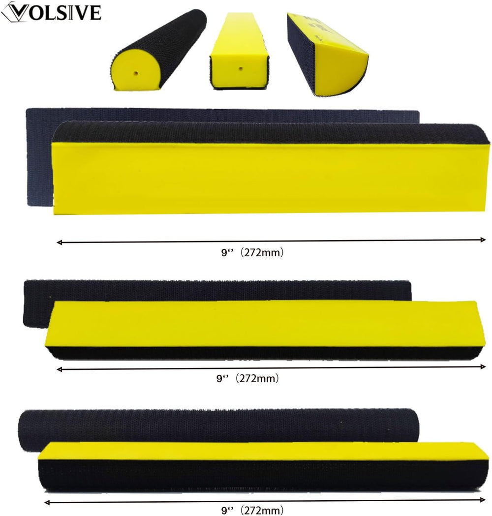 VOLSIVE 7pcs Hand Sanding Block Set, Rectangle Handheld Sanding Pad, Hook and...