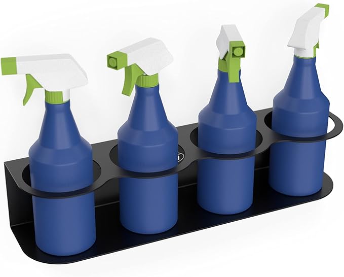 Koova 4 All-Purpose Spray Bottle Holder | Easy Install Wall Mount Hardware