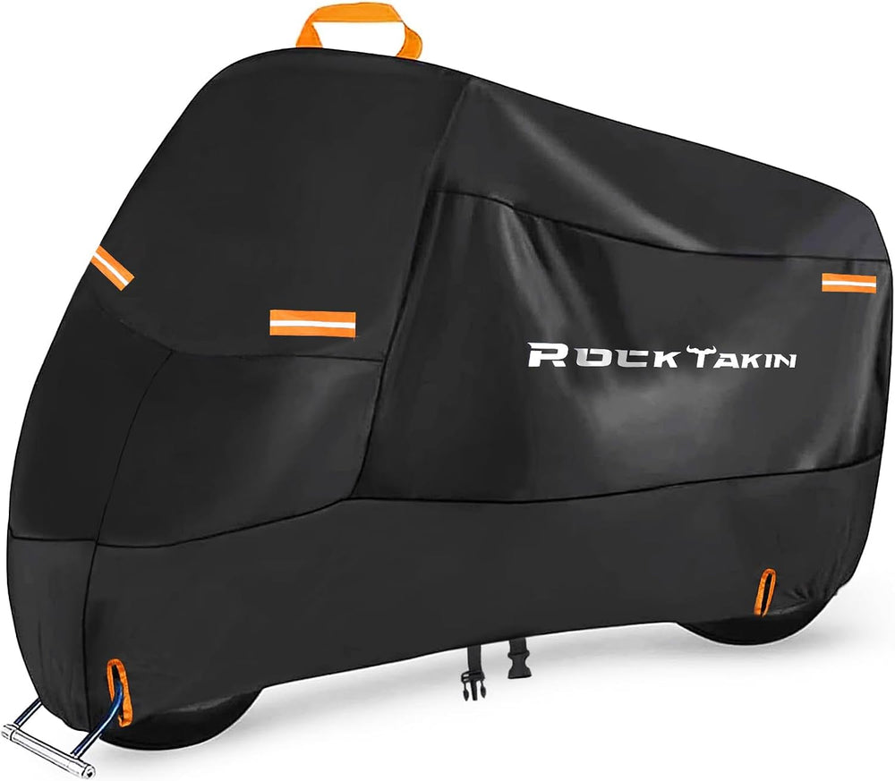ROCKTAKIN 300D Heavy Duty Motorcycle Cover, Waterproof All Season Outdoor Pro...