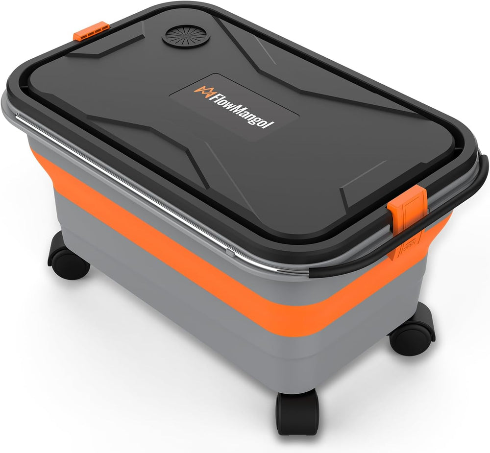 Glide CB 55 Collapsible Bucket 5.5 Gallon for Car Washing with Wheels, Handle...