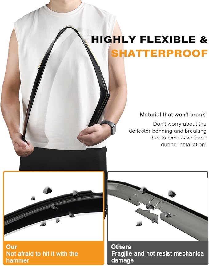 Tape-On Window Rain Guards Fit for Toyota RAV4 2019-2025 Extra Durable Window...