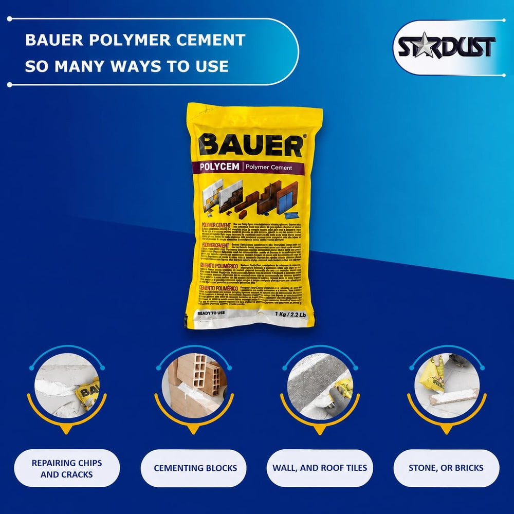 Bauer Instant Polymer Cement for Concrete, Stone, Tile & Brick, White