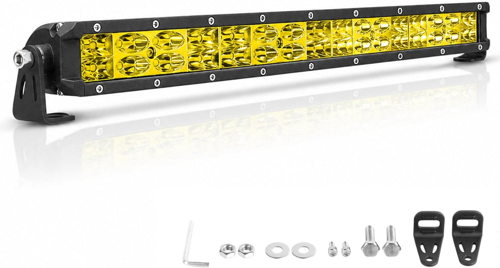 18 Inch Yellow Fog Light Bar 18000LM Slim Spot Flood Combo Beam Off Road Driv...