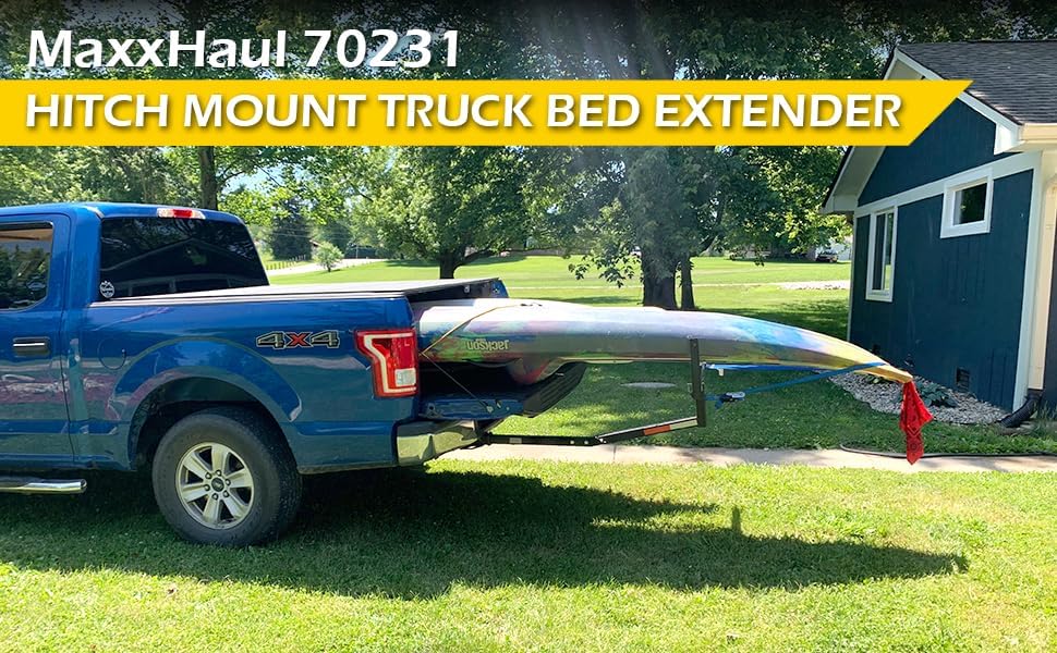 MaxxHaul 70231 Hitch Mount Pick Up Truck Bed Extender For Ladder, Rack, Canoe...