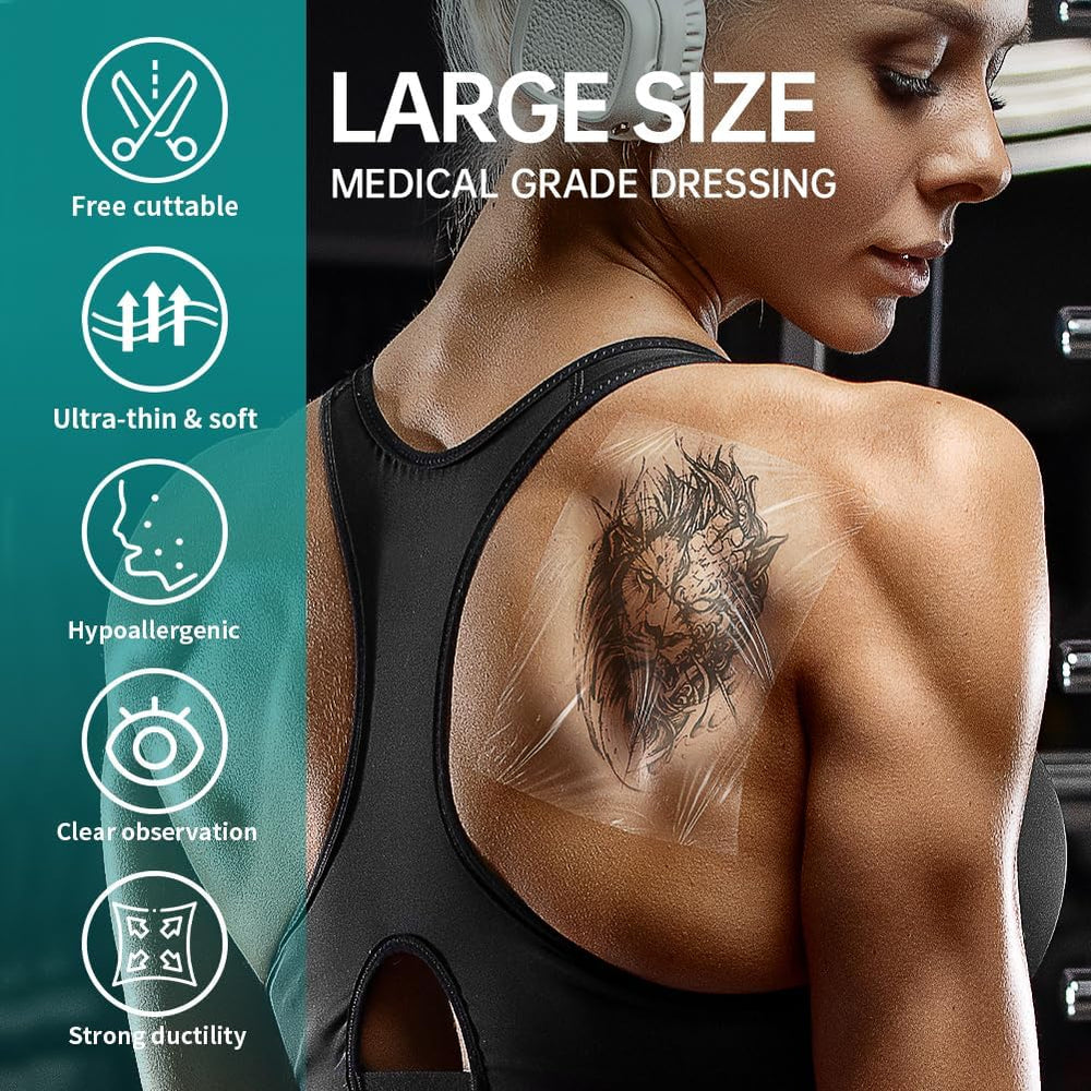 Dimora Waterproof Transparent Film Dressing, Large Clear Wound Bandages 6x8 i...