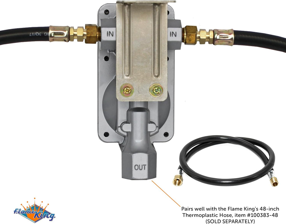 Flame King (KT12ACR-2) 2-Stage Auto Changeover LP Propane Gas Regulator With ...