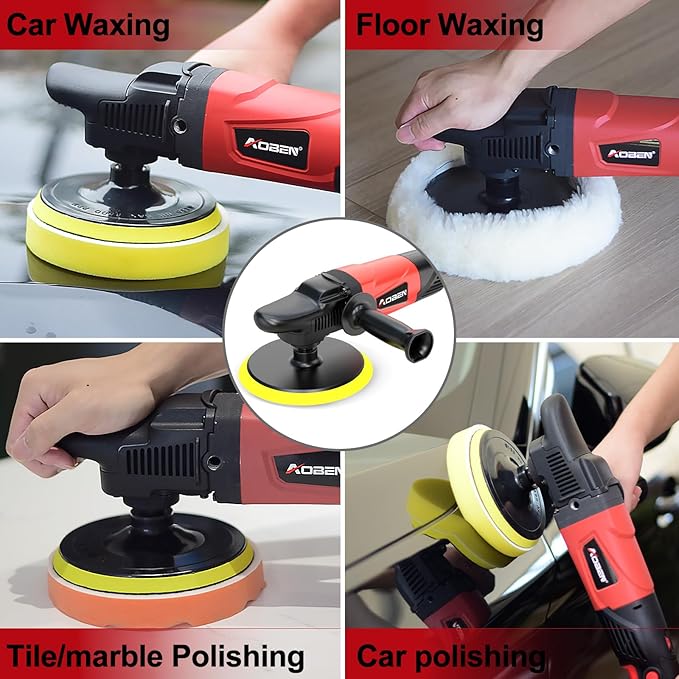 AOBEN Rotary Buffer Polisher, 1200W 6-inch/ 7-inch Car Buffer, Car Polisher