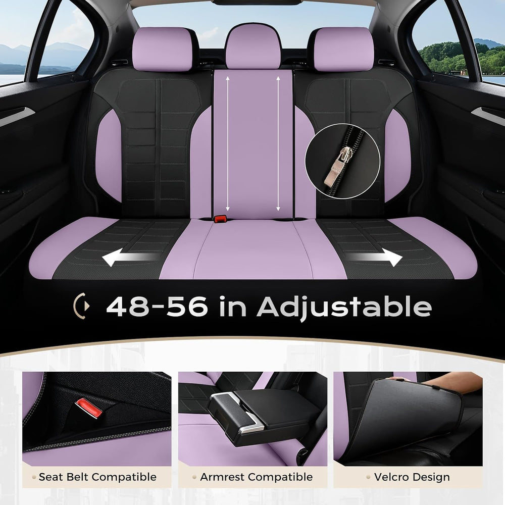 Coverado Car Seat Covers Full Set Leather Full Coverage Waterproof Seat Cover...