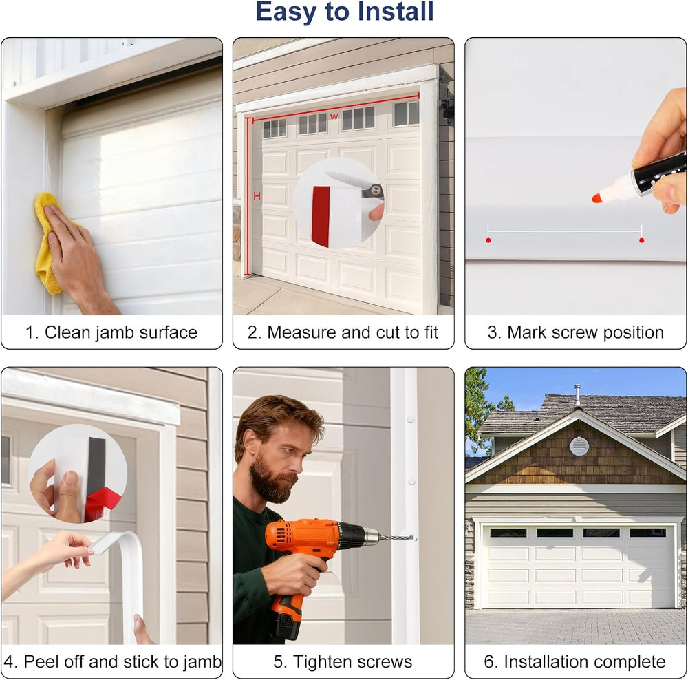 Garage Door Seal Top and Sides, 40 FT Garage Door Weather Stripping Side Seal...
