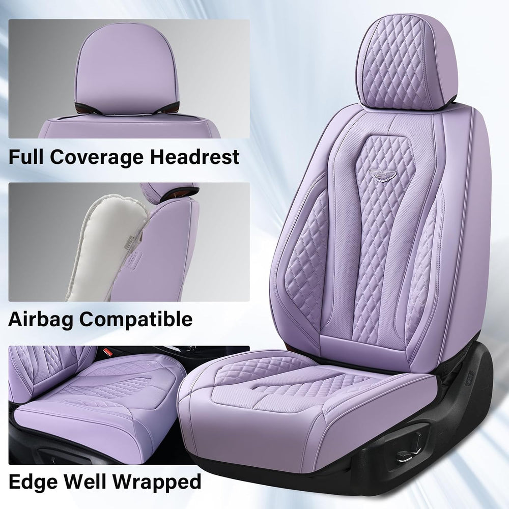 Coverado Car Seat Covers Full Set, Purple Seat Covers, Automotive Car Seat Co...