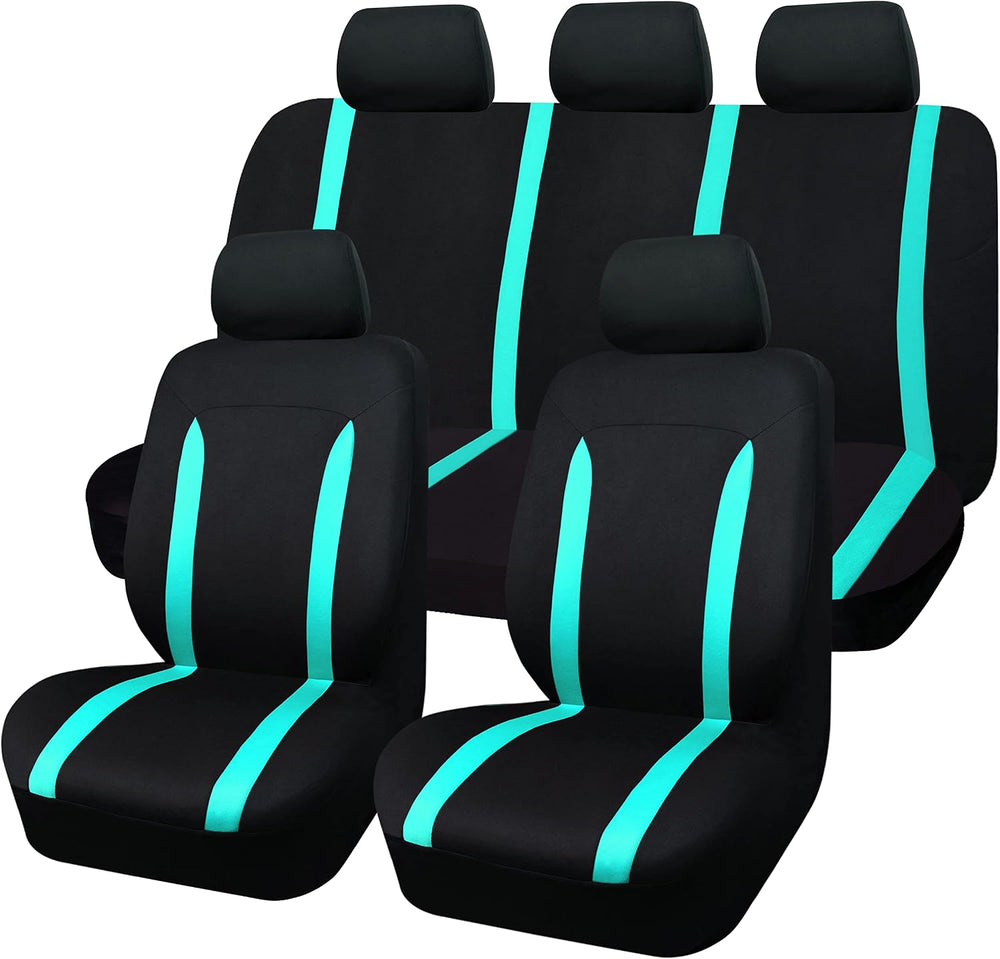CAR-GRAND Car Seat Cover Full Set, Breathable Elastic Cloth Universal Fit Spo...