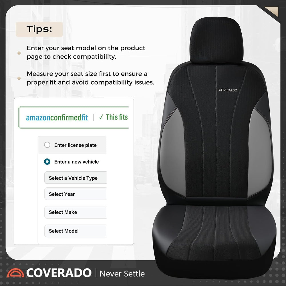 Coverado Automotive Seat Cover Full Set, Front and Rear Seat Covers, Waterpro...